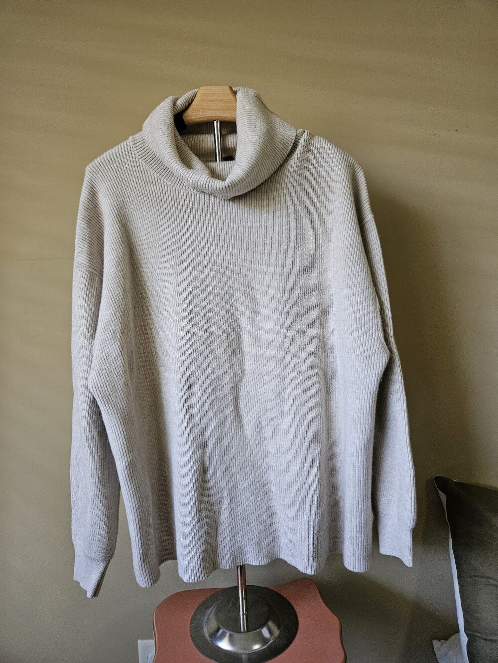 Free People Oversized Ribbed Knit Cowl Neck Tunic Sweater - Size Medium
